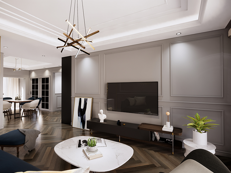 天津君利新家園115平現(xiàn)代輕奢風(fēng)格 住宅室內(nèi)全包裝修 簡約大