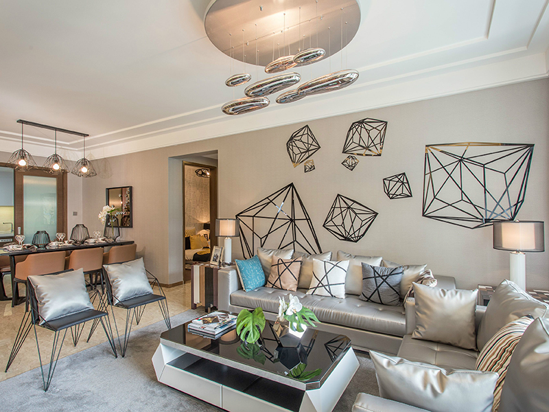 佛山江南名居時(shí)尚簡歐風(fēng) 128平三居室客廳裝修 全屋設(shè)計(jì)全案