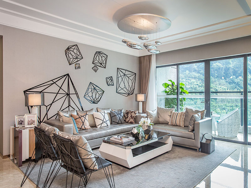 佛山江南名居時(shí)尚簡歐風(fēng) 128平三居室客廳裝修 全屋設(shè)計(jì)全案