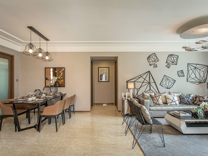 佛山江南名居時(shí)尚簡歐風(fēng) 128平三居室客廳裝修 全屋設(shè)計(jì)全案