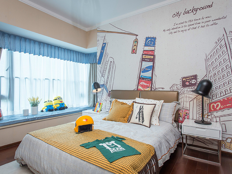 合肥明珠廣場三居室歐式風格裝修 111平全屋設(shè)計 兒童房改造全包